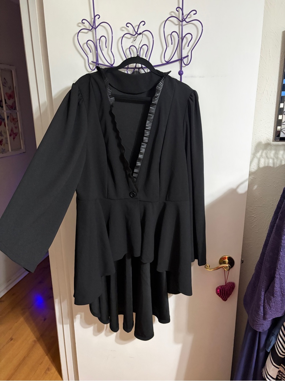 🥳 4XL SHEIN Black Curve Layered Peplum Jacket
